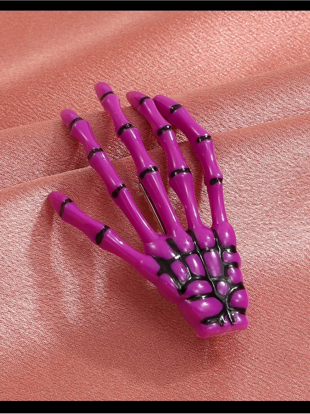 10pcs Purple Skeleton Hand Hairclips Halloween Bone Hairpins for Women and Girls